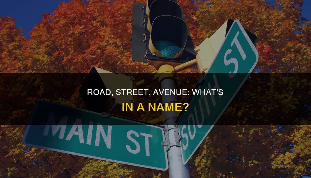 what constitutes a road or street or avenue