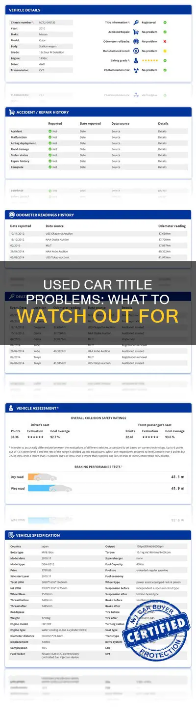 what constitutes a title problem when purchasing used car