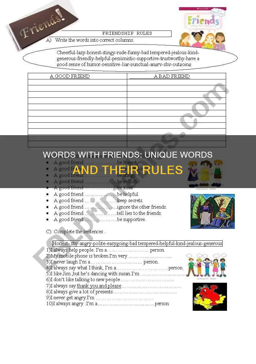 what constitutes a unique word in words with friends