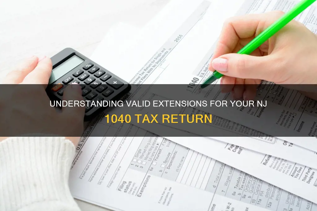 what constitutes a valid extension for nj 1040
