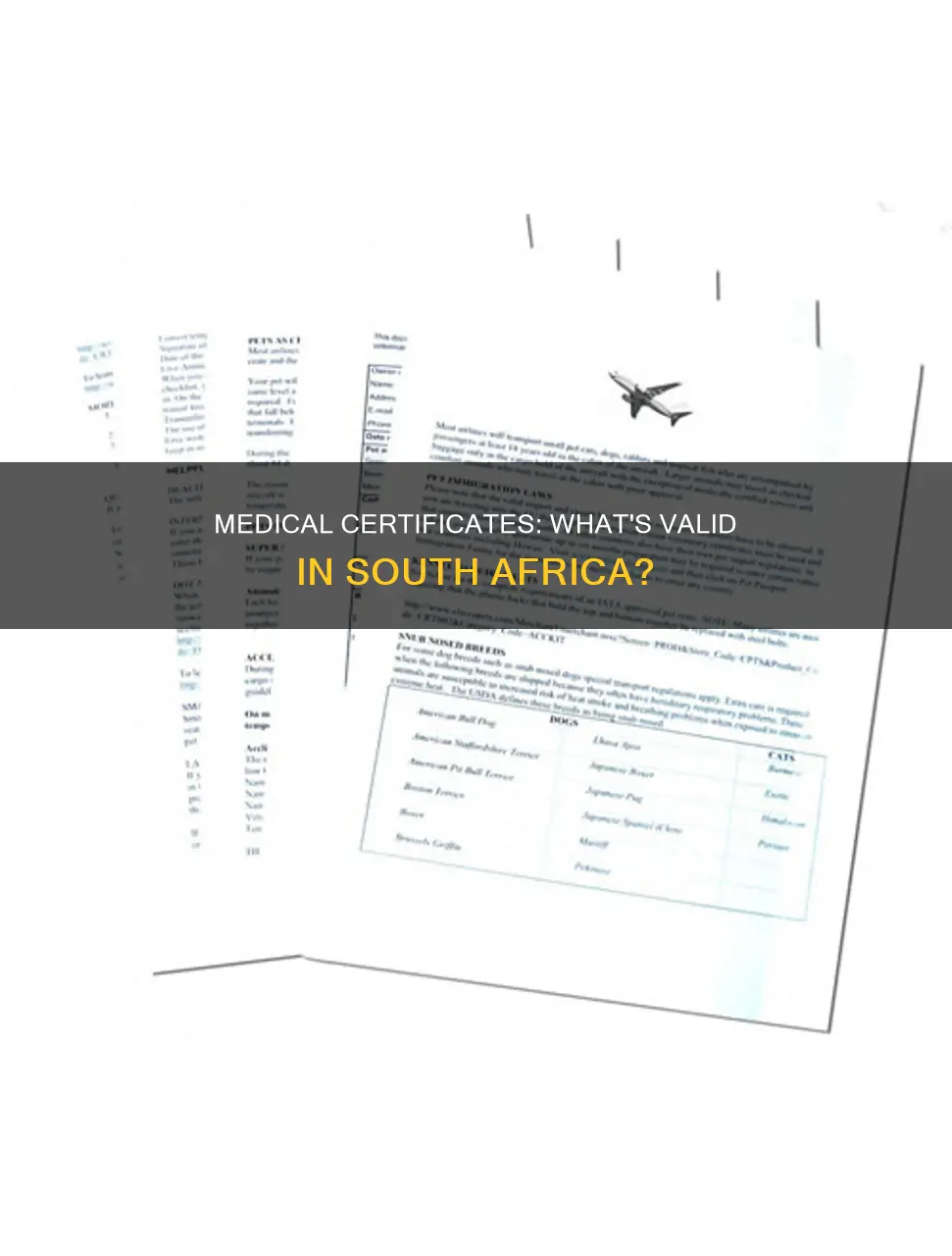 what constitutes a valid medical certificate in south africa