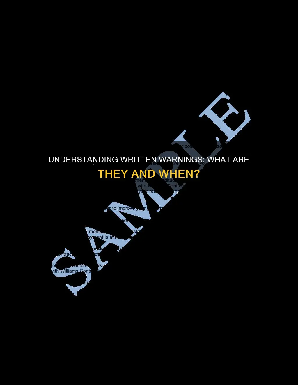 what constitutes a written warning