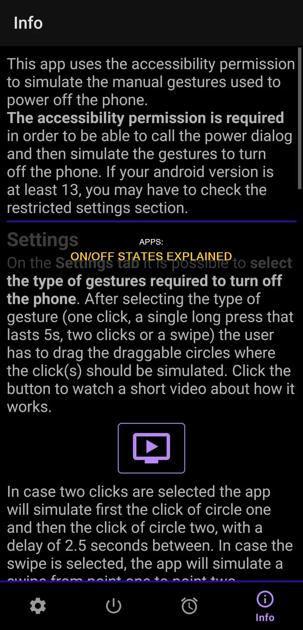 what constitutes an app being on or off