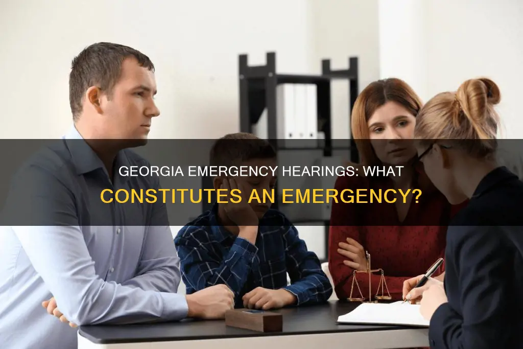 what constitutes an emergency for an emergency hearing in georgia