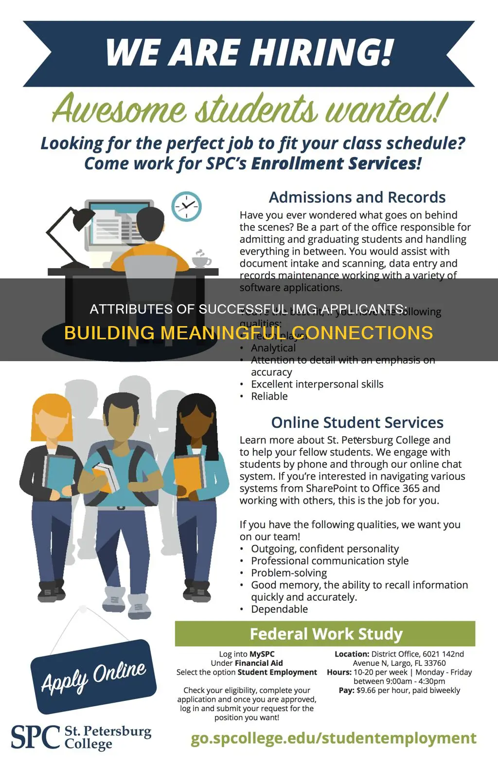 what constitutes an good img applicant and connections