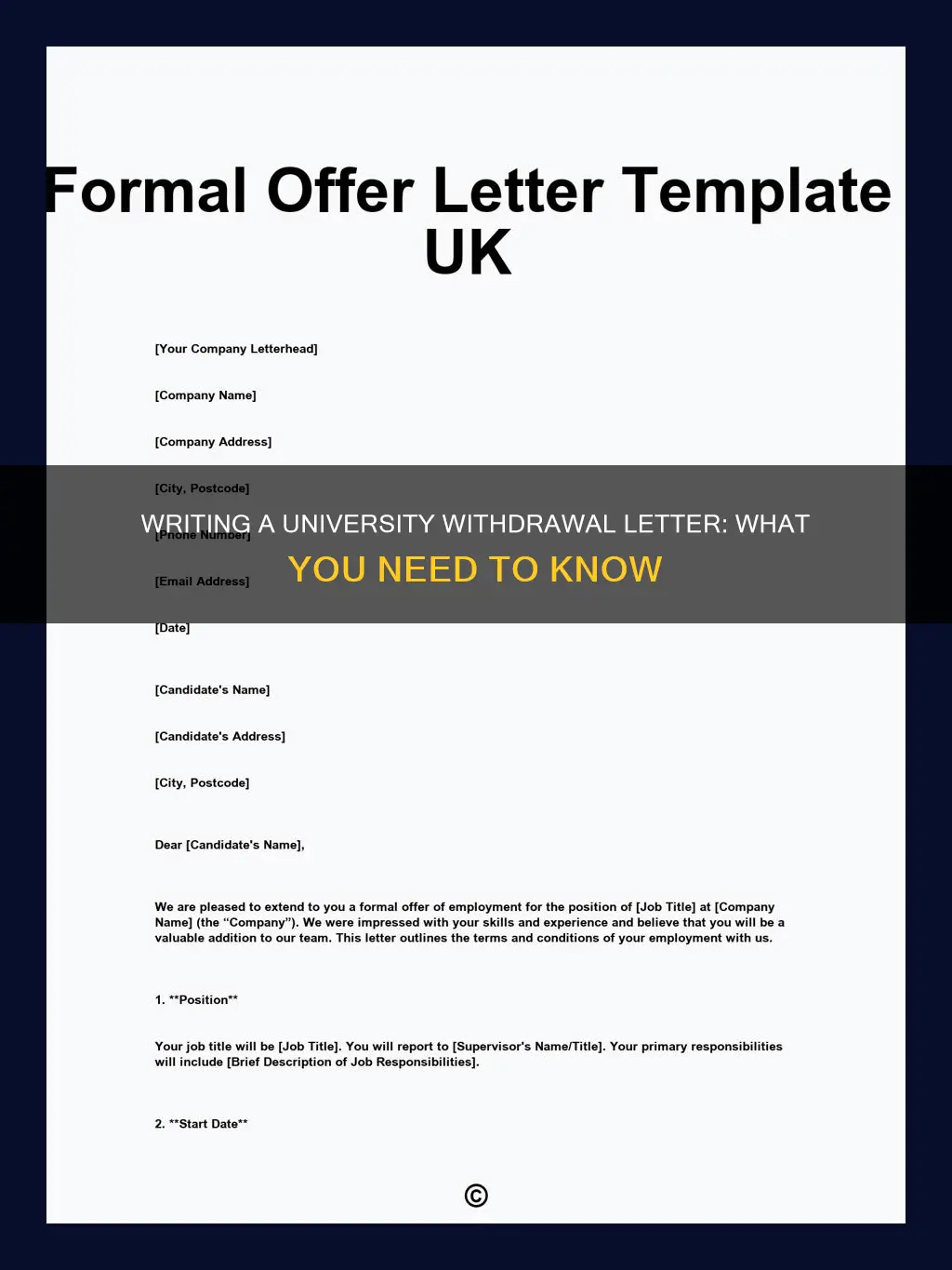 what constitutes an official withdrawal letter from university