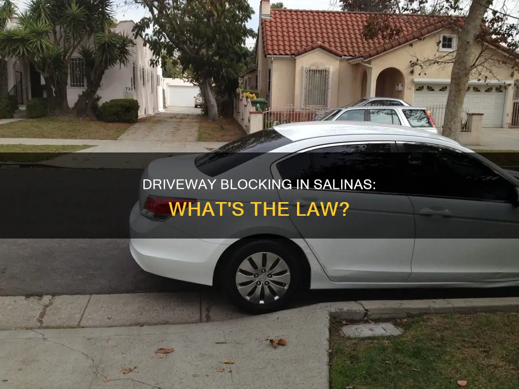 what constitutes blocking a driveway in salinas ca