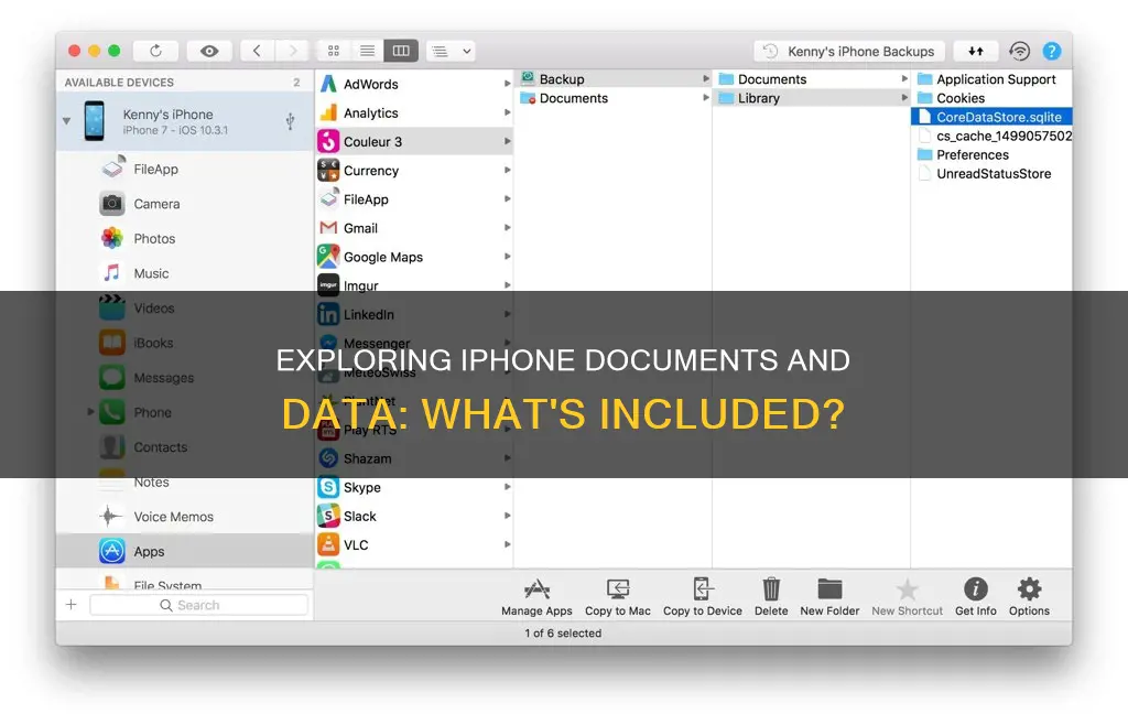 what constitutes documents and data on my iphone