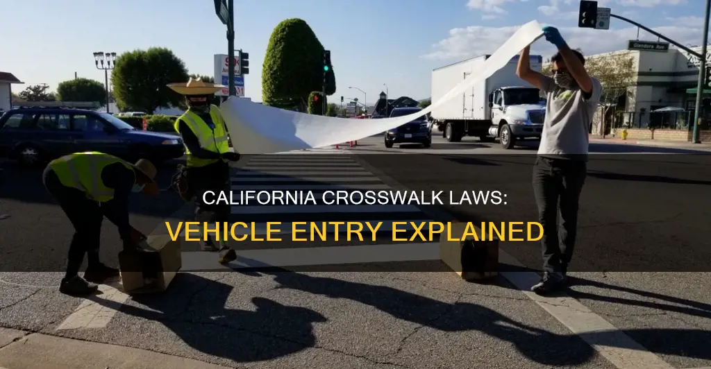 what constitutes entering a crosswalk with a vehicle in california