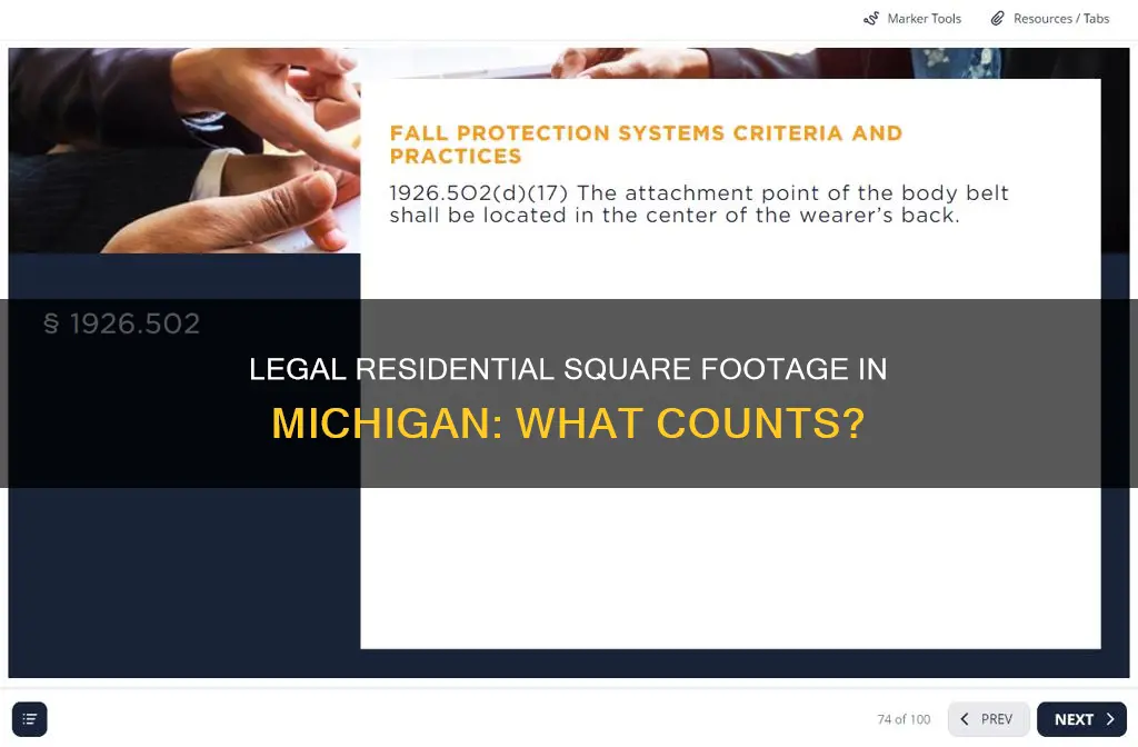 what constitutes legal sq residential footage in michigan