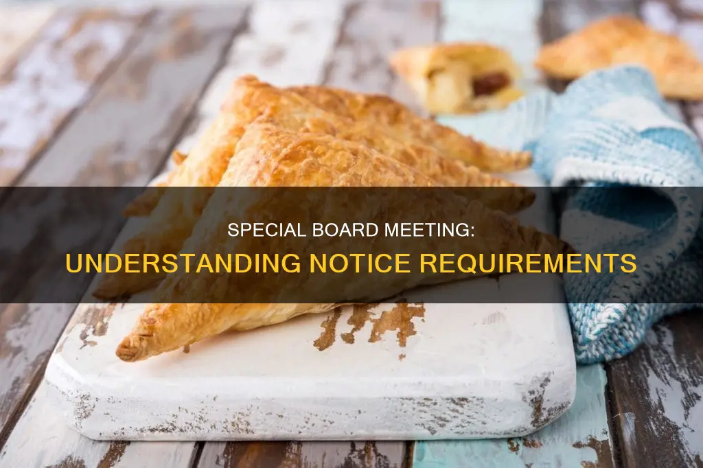 what constitutes notice of a special board meeting