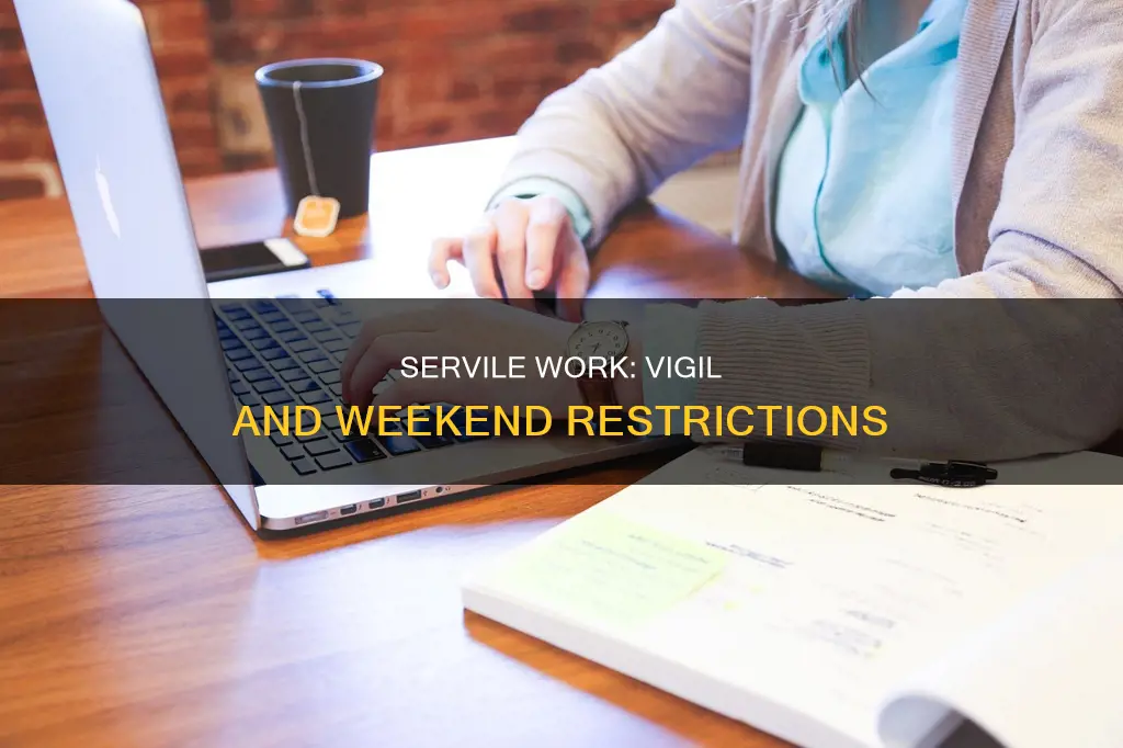 what constitutes servile work on vigil on saturday and sunday