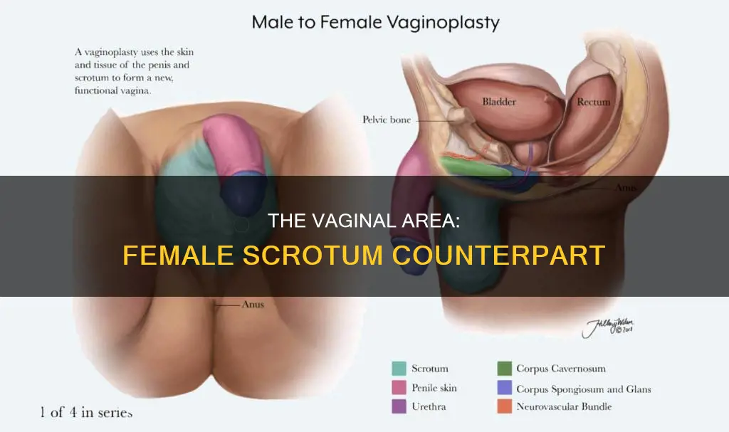 what constitutes the female counterpart of the male scrotum