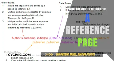When to Include a Reference Page
