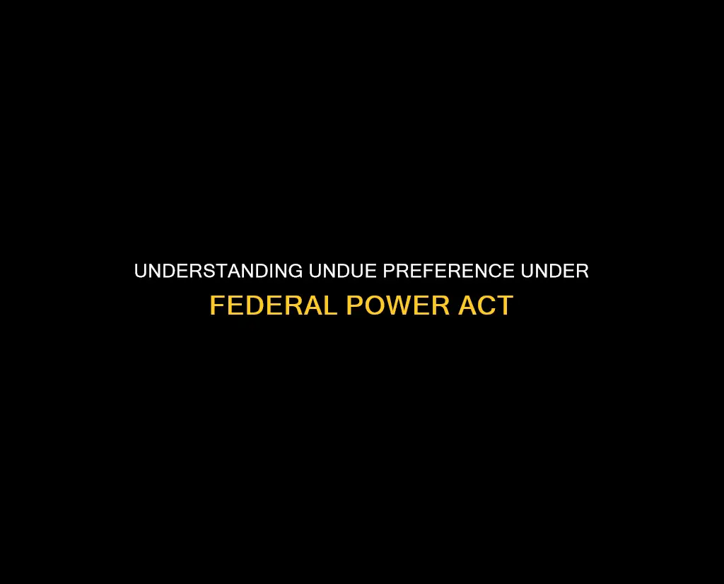 what constitutes undue preference under federal power act