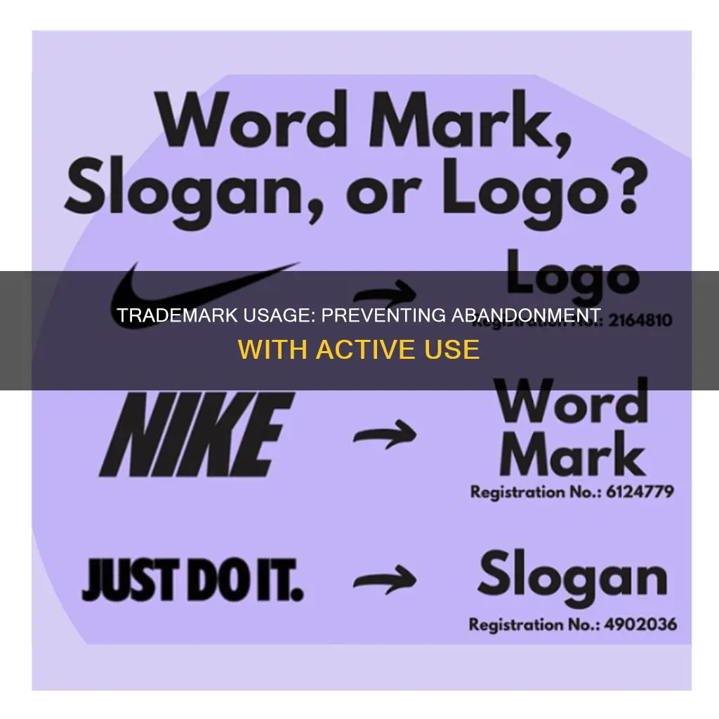 what constitutes use of a trademark to prevent abandonment