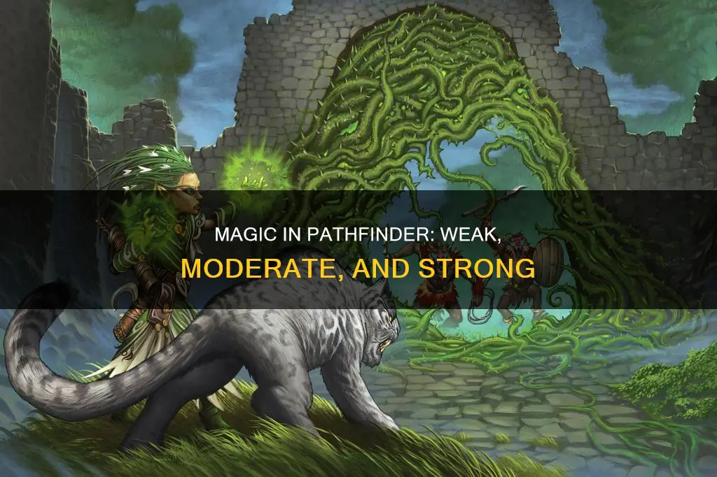what constitutes weak moderate and strong magic in pathfinder