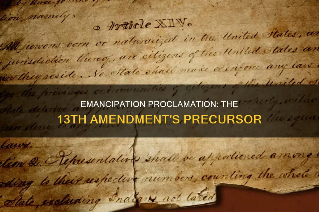 what constitutional amendment did the emancipation proclamation lead to