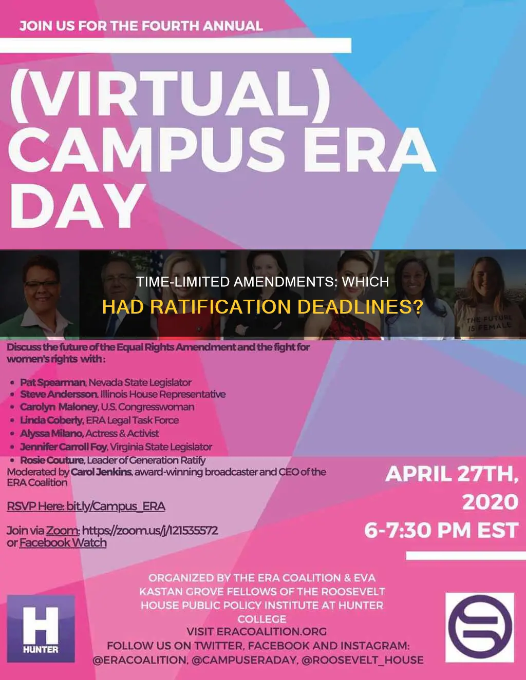 what constitutional amendments had time limits set for their radification