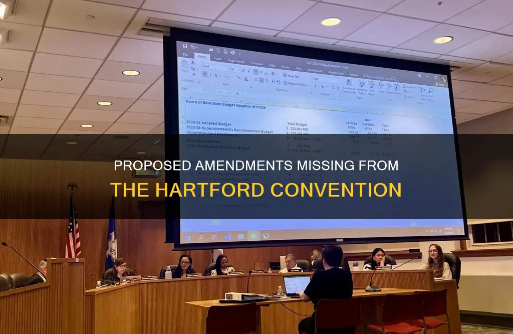what constitutional amendments were not proposed at the hartford convention