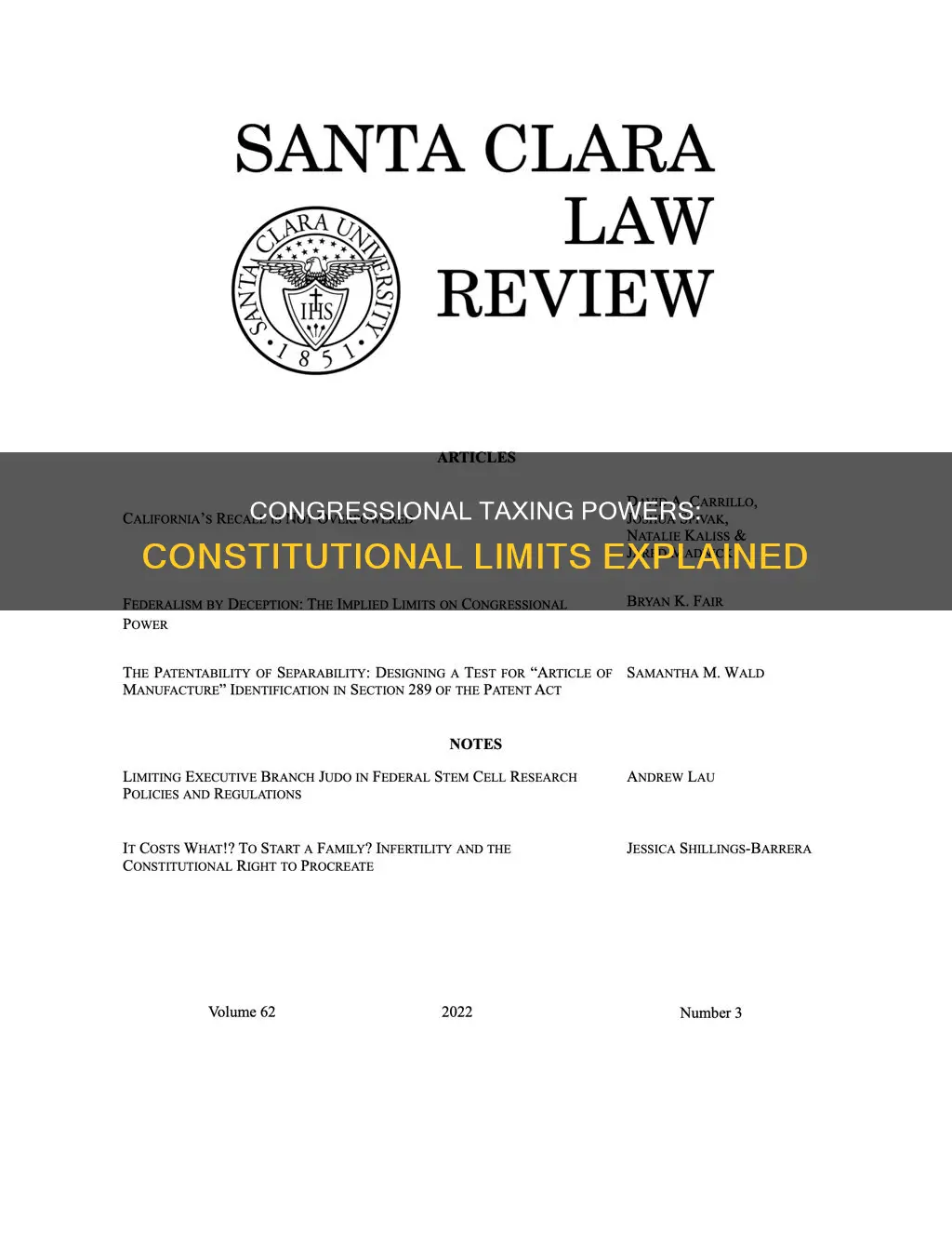 what constitutional limits are placed on the congressional taxing power