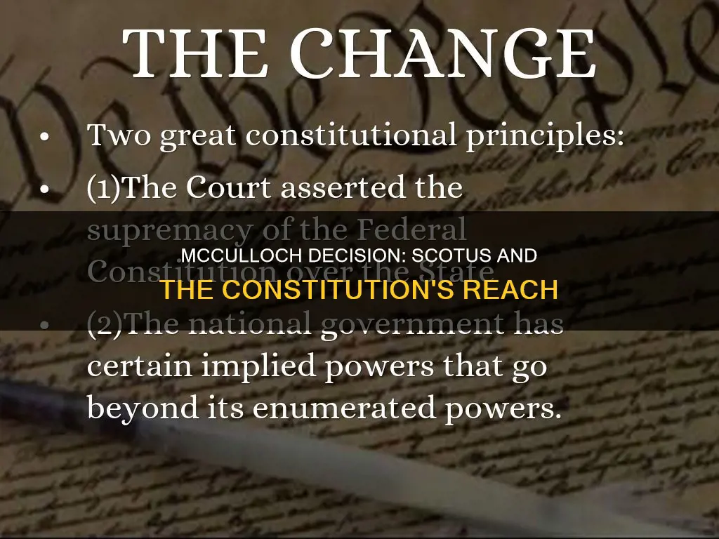 what constitutional principle did scotus established with the mcculloch decision