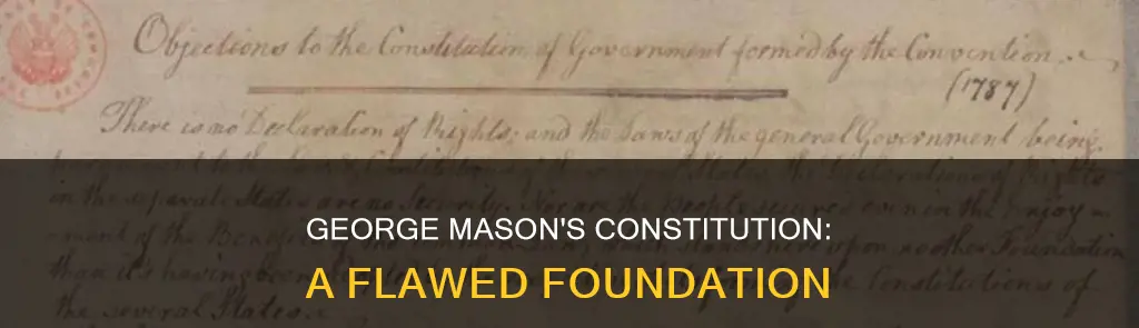 what did george mason dislike about the constitution