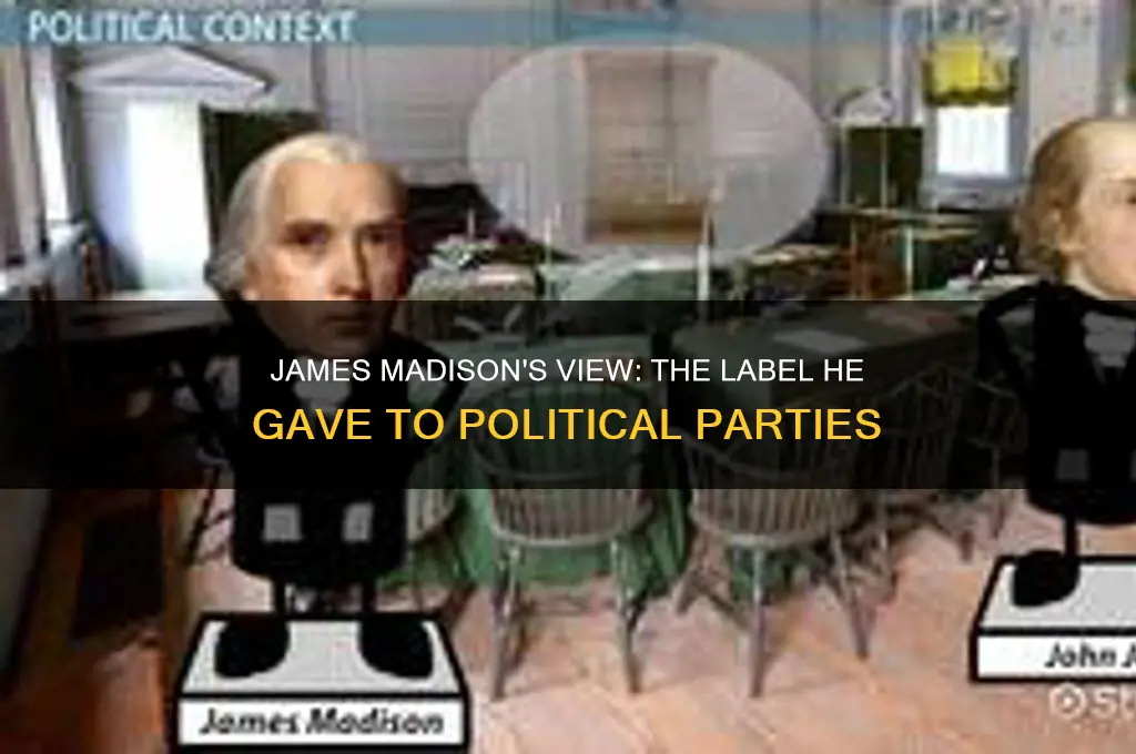 what did james madison called political parties