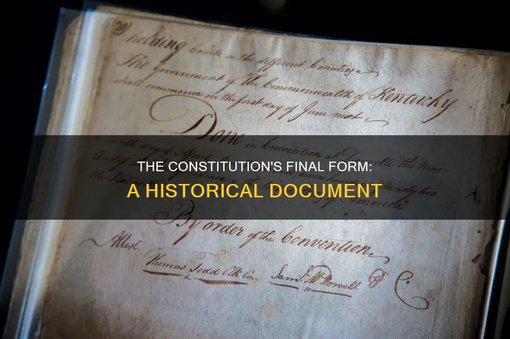 what did the final document the constitution look like