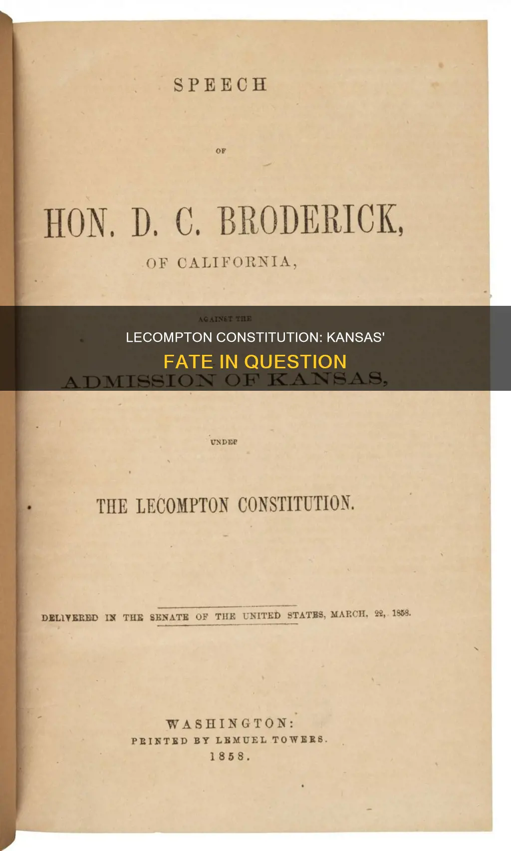 what did the lecompton constitution wanted kansas to become