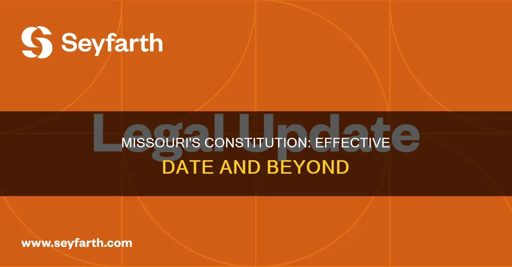 what did the present missouri constitution go into effect