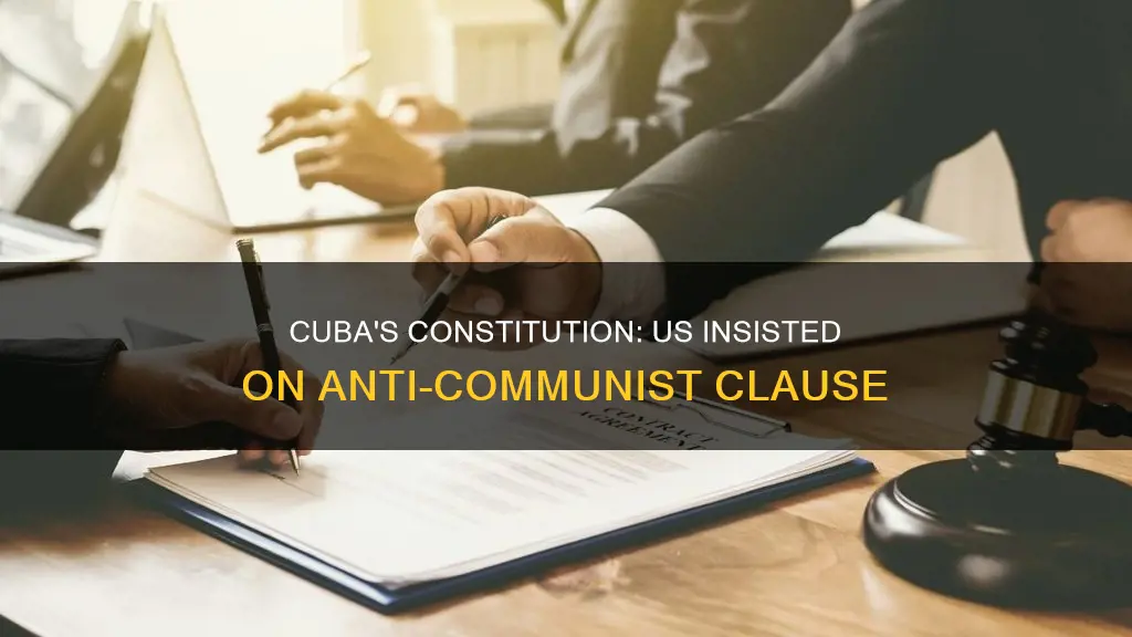 what did the us insist cuba include in its constitution