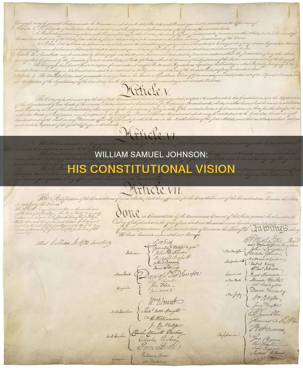 what did william samuel johnson want in the constitution