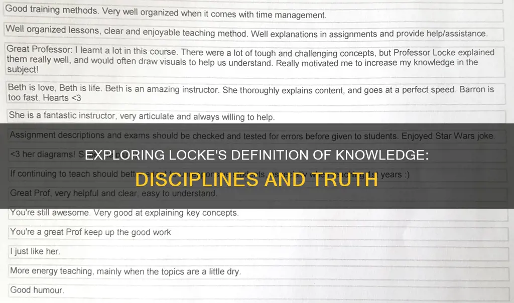 what disciplines constitute genuine knowledge according to locke