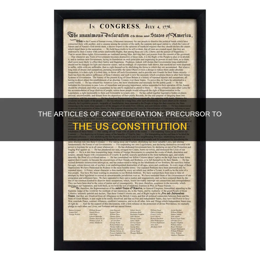 what document preceded the constitution of the us