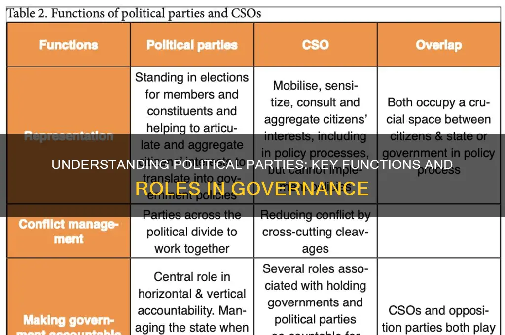 what does a political party do explain its functions
