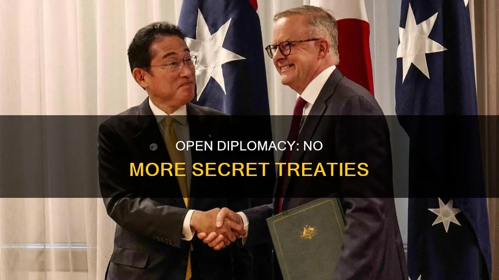 what does open diplomacy without secret treaties mean