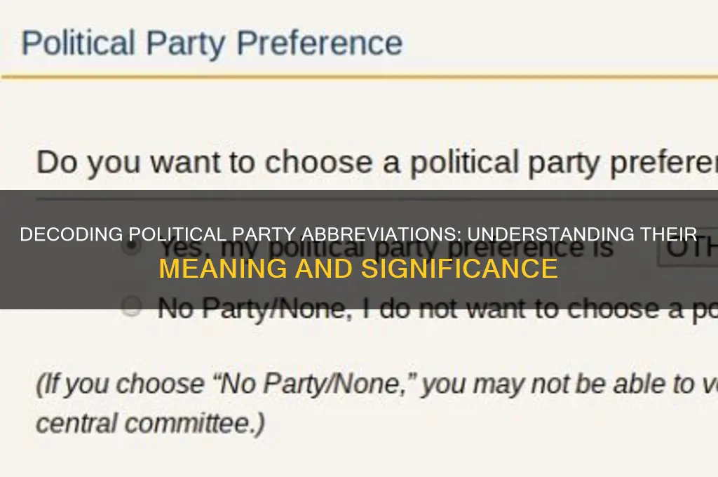 what does political party ref stand for