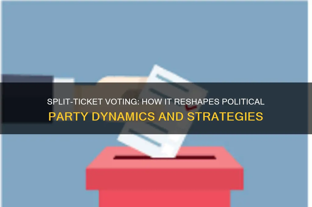 what does split-ticket voting do to political parties