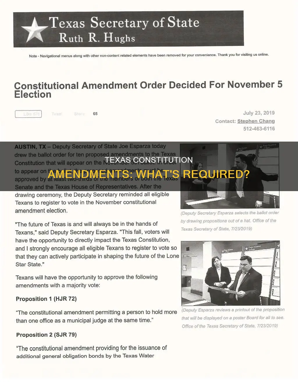 what does texas require to amend constitutions