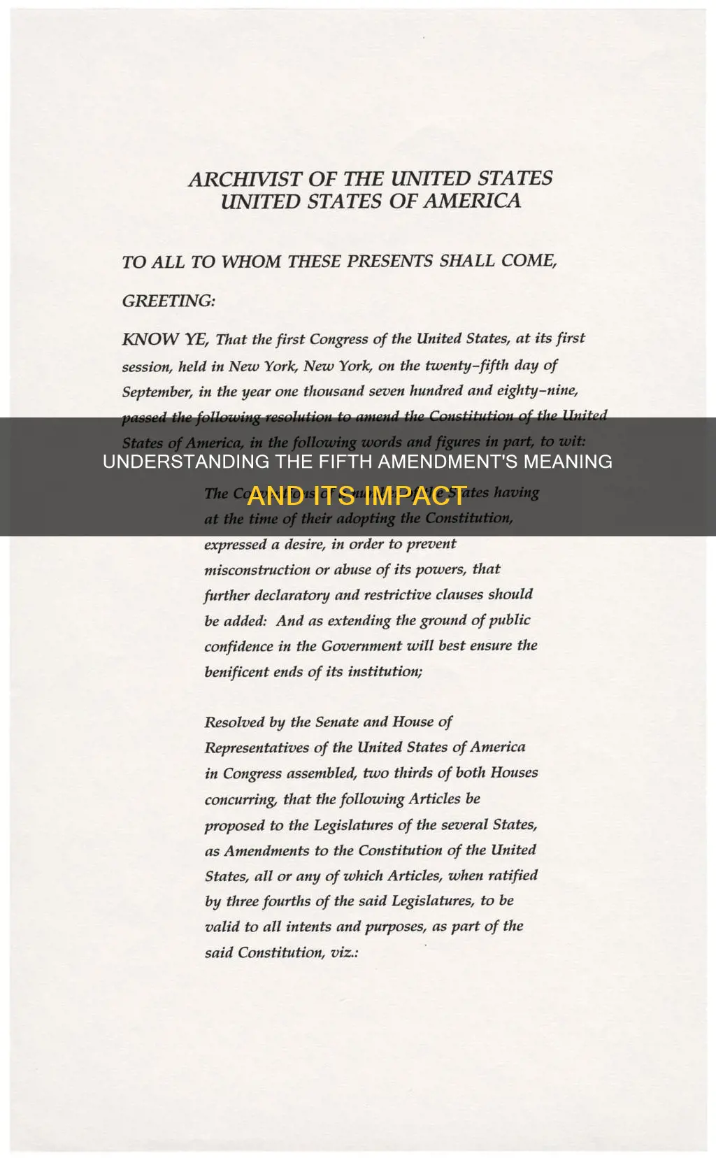 what does the 5th amendment of the constitution mean