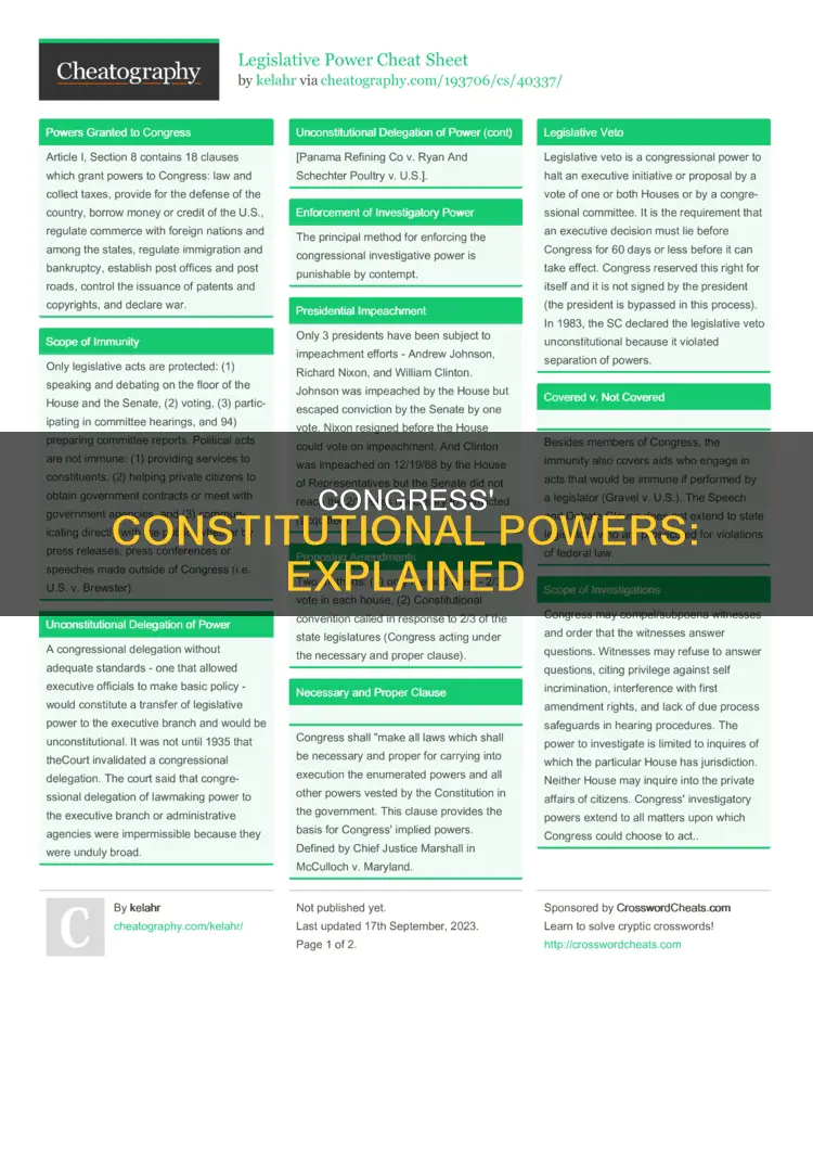 what does the constitution give congress the power to do