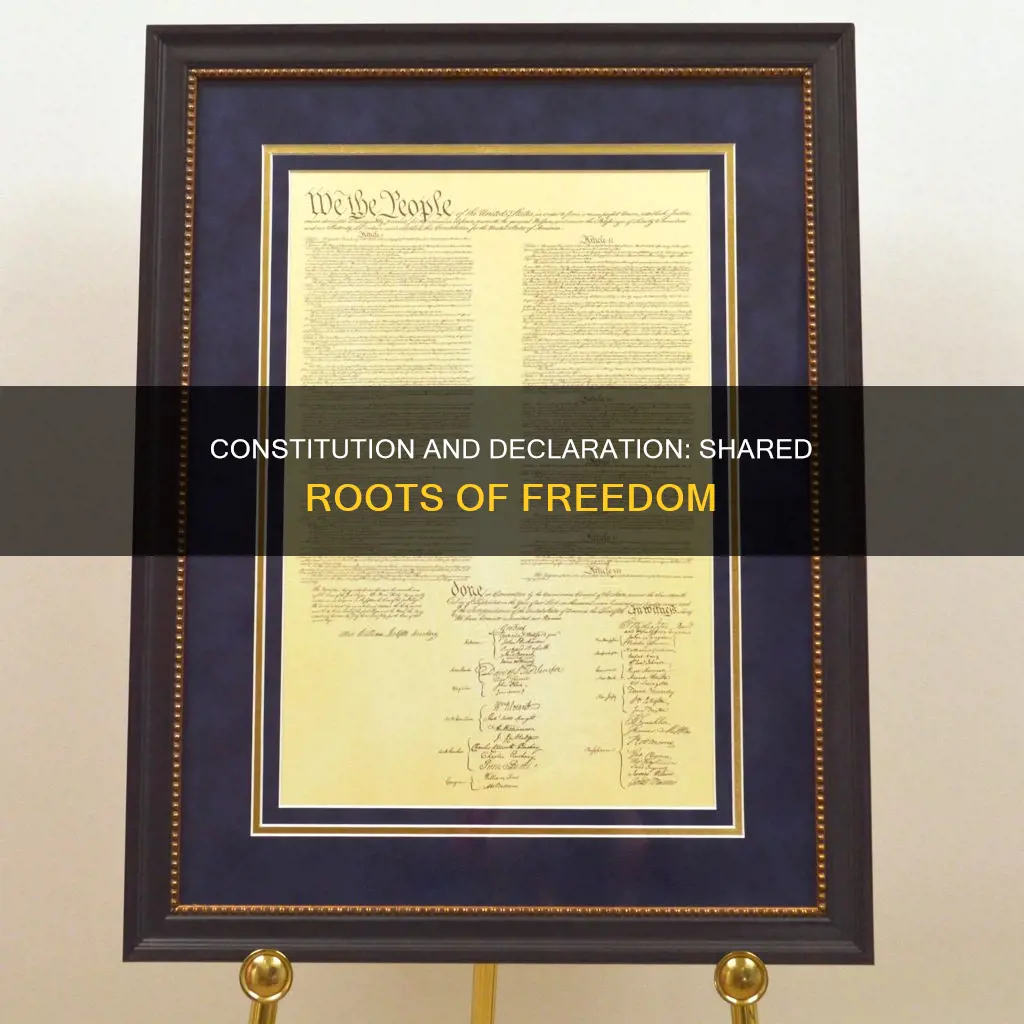 what does the constitution share with the declaration of indpendence