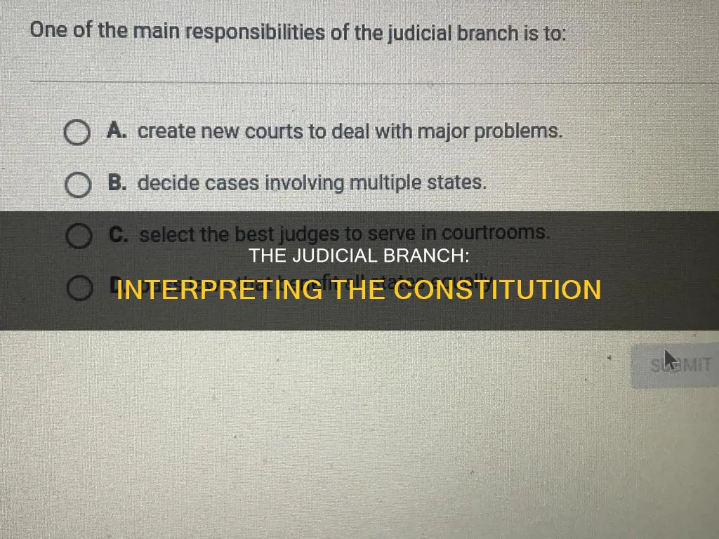 what does the judicial branch do in the constitution