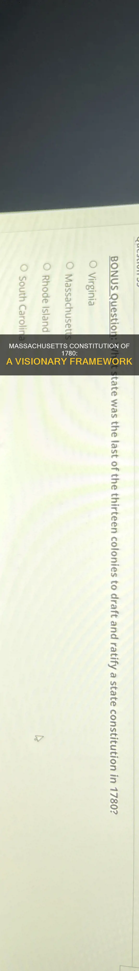 what does the massachusetts constitution of 1780 demonstrate