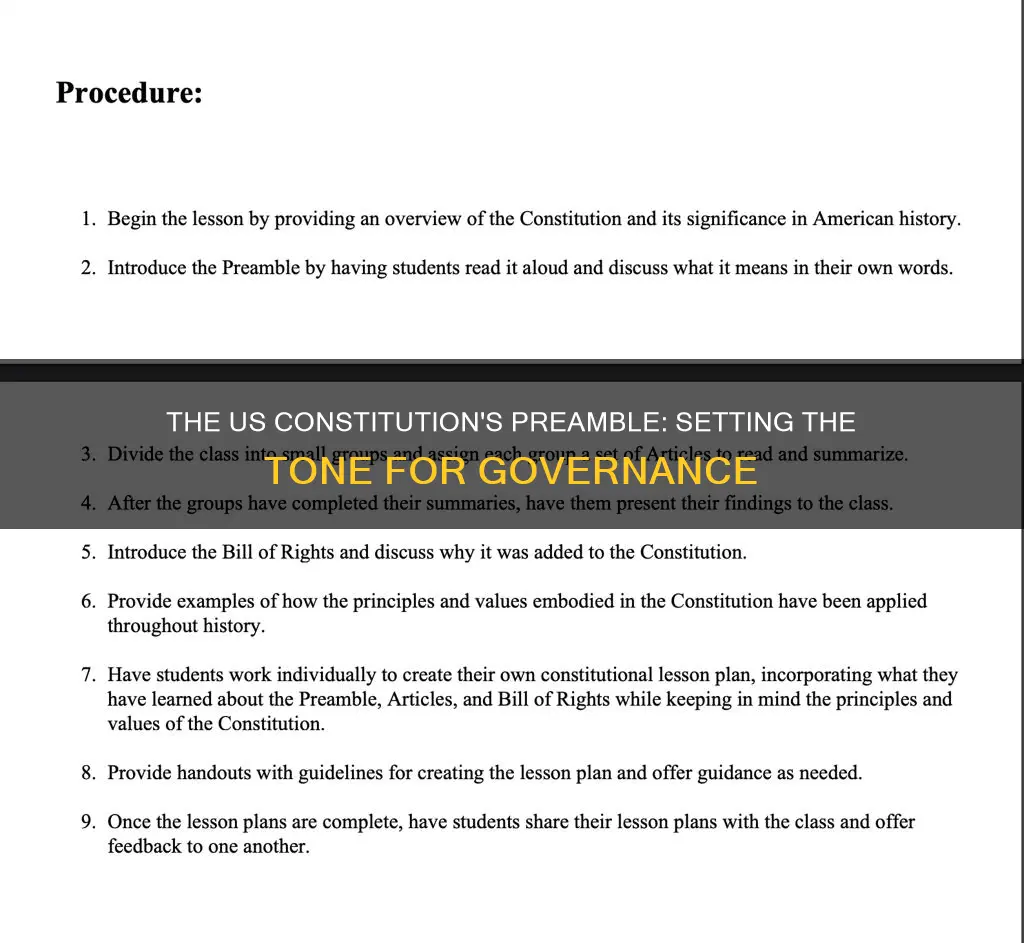 what does the preamble to the us constitution do