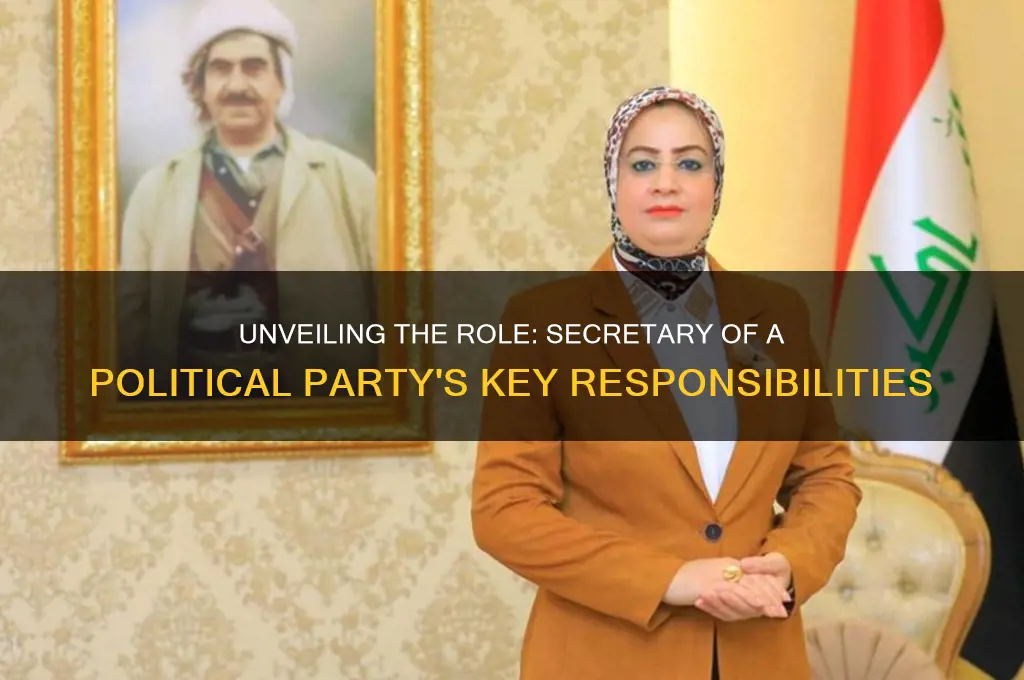 what does the secretary of a political party do