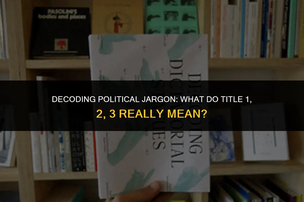 what does title 1 2 3 mean in politics