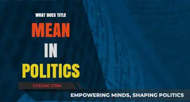 Decoding Political Jargon: What Does 'Title' Really Mean?