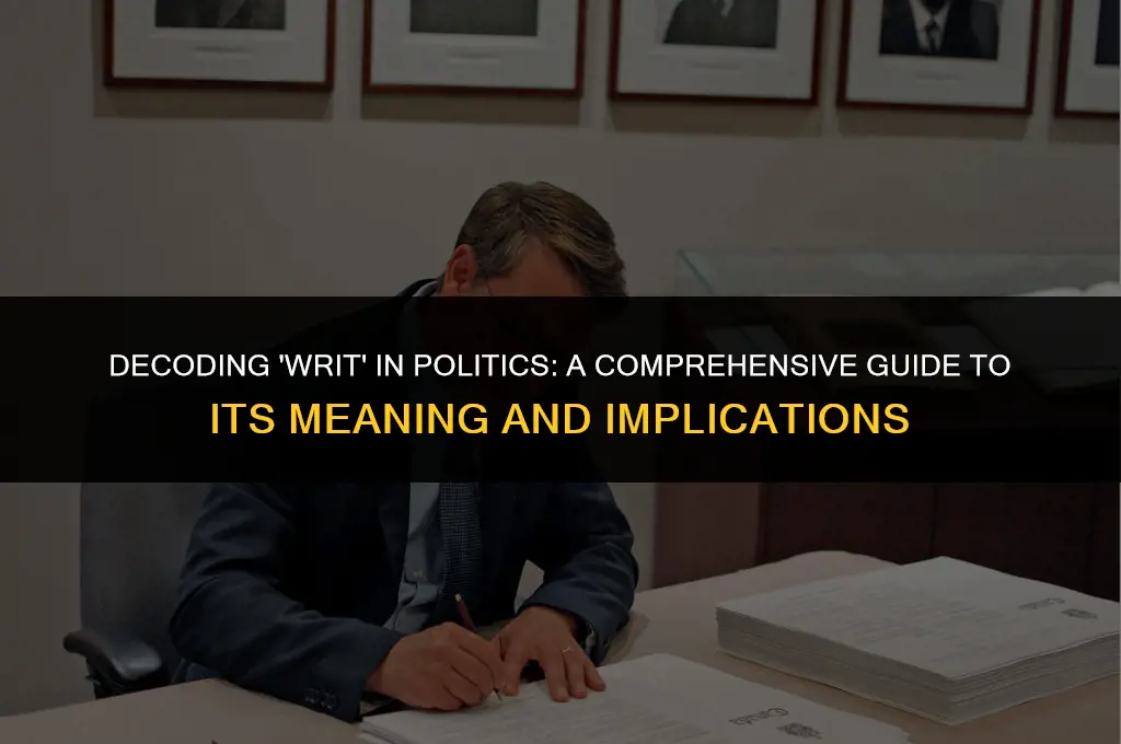 what does writ mean in politics